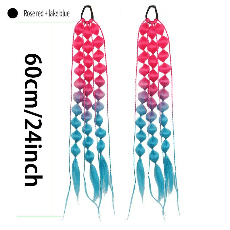 Multicolor women's wig ponytail