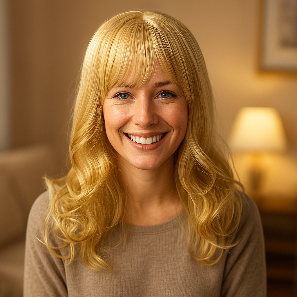 Women's golden curly wig