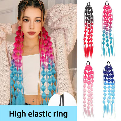 Multicolor women's wig ponytail