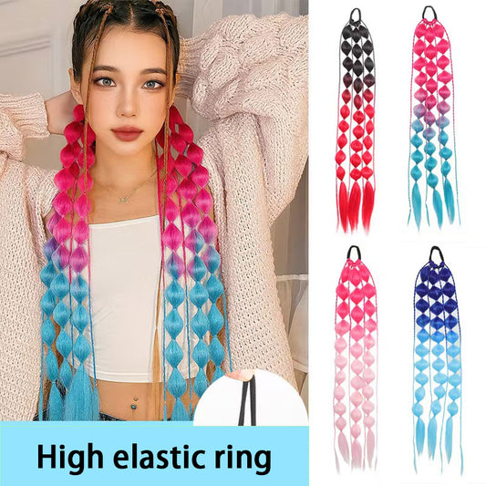 Multicolor women's wig ponytail