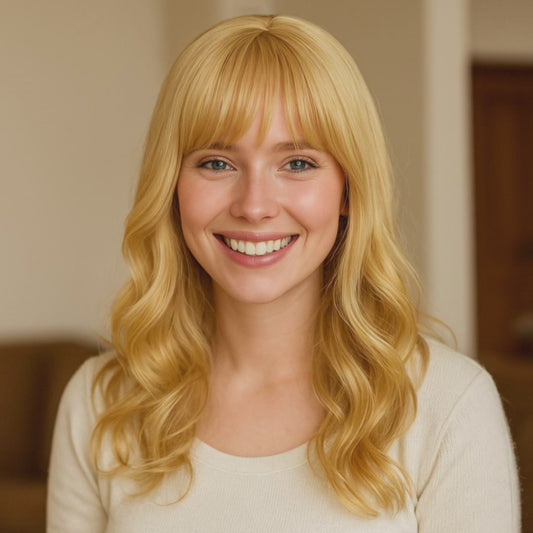 Women's golden curly wig